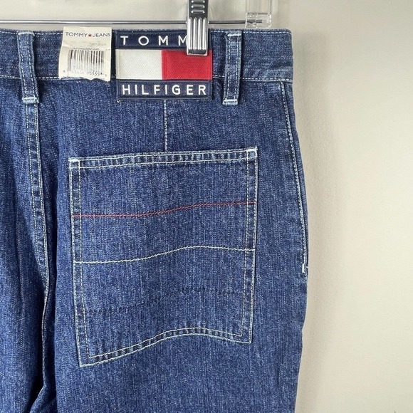 Tommy Hilfiger Vintage Cargo Jeans Size 9 Juniors Button Front Y2K - Picture 14 of 15